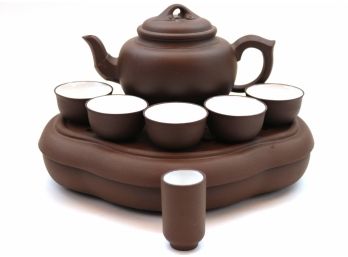 Signed Chinese Yixing Clay Tea Set