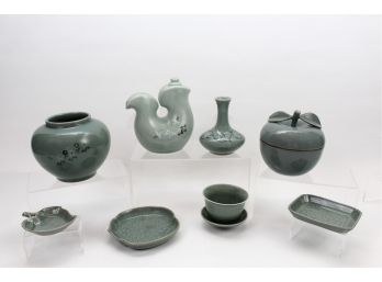 Collection Of Signed Korean Celadon