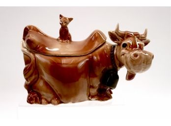 Brush McCoy 1940s Cow And Cat Cookie Jar