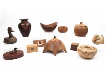 Unique Wooden Collectibles From Around The World Plus A Soviet Military Cap/Ushanka Badge