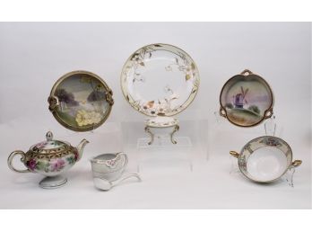 Collection Of Vintage Hand Painted Nippon Teapot, Bowls And More