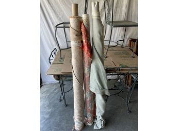 Three Rolls Of Vintage Fabric.