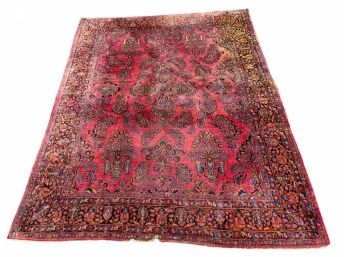 Antique Room Size Handmade Oriental Rug  Carpet, Measures 106' X 141'