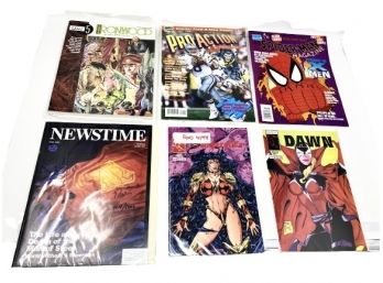 Lot Of 6 Assorted Comics / Magazines - Spiderman, Newstime & More