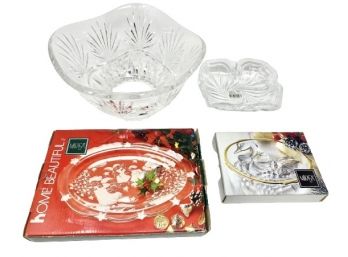 Lot Of 4 Crystal Serving Dishes / Bowl - Mikasa & More