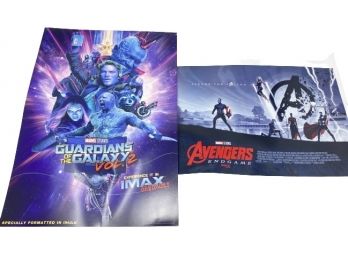 TWO Marvel Studios Movie Posters - Avengers End Game & Guardians Of The Galaxy Vol. 2