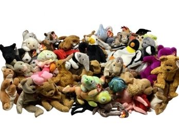 Huge Lot Of Over 100 Assorted TY Beanie Babies