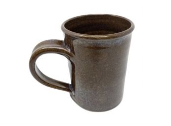 Vintage Brown Handmade Pottery Coffee Tea Mug, Signed