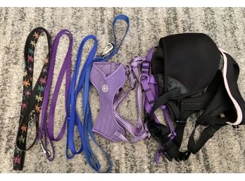 Lot Of Assorted Dog Leashes & Harnesses