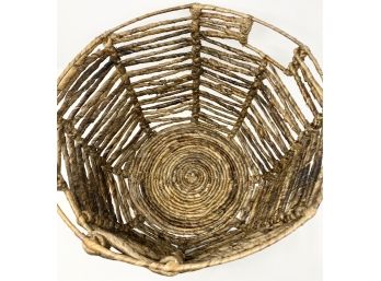 Decorative Woven Storage Basket & Floral Bucket W/ Handle