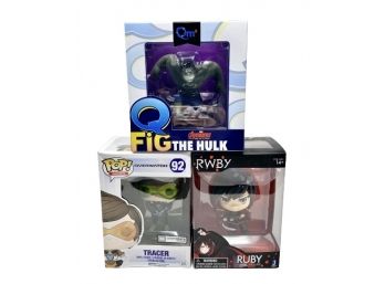 NEW Lot Of 3 Collectible Figurines - The Hulk, Tracer, Ruby