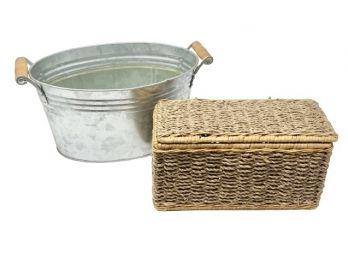 Woven Storage Basket & Storage Bin With Handles