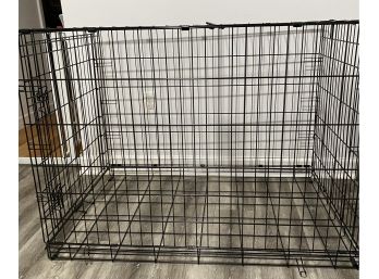 Large Foldable Black Dog Crate With Door