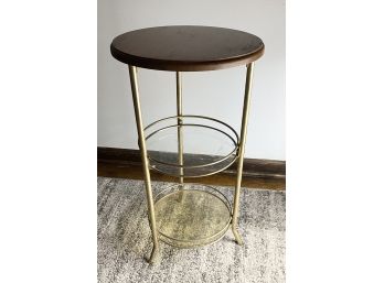 Vintage End Table With Removable Glass Inserts
