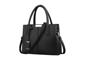 Womens Black Handbag Purse, Handle & Shoulder Strap