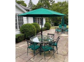 Kettler Outdoor  Table, 6 Armchairs, Umbrella, & Stand (2 Of 2)