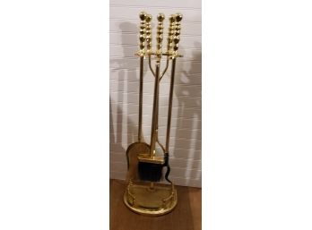 Beautiful Goldtone Fireplace Tool Set