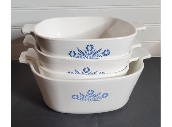 Corning Ware Blue Cornflower Set Of 4