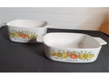 Vintage Corning Ware Le Persil La Sauge A-1 1/2-B  And L'Echalote A-1-B Casserole W/Lid