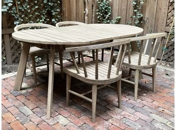 A Modern Teak Outdoor Set By West Elm