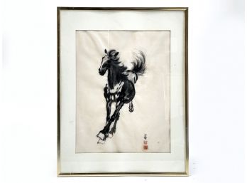 An Original Asian Equestrian Embroidery Panel