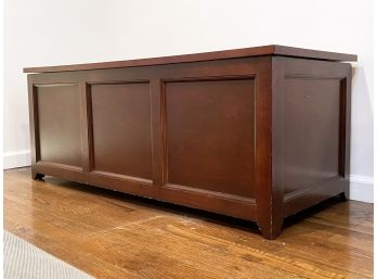 A Modern Paneled Wood Storage Bench