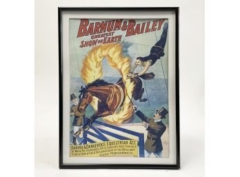 A Vintage Framed Ringling Brothers Circus Poster - Horse And Fire Ring Subject Matter