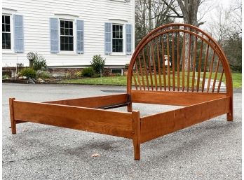 A Bespoke Bent Cherry Queen Platform Bedstead By Hunt Country Furniture