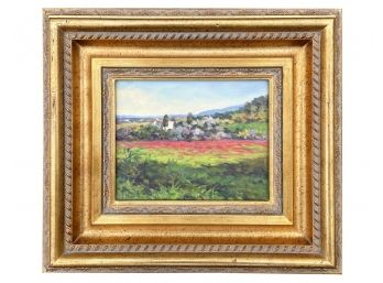 An Original Tuscan Landscape Oil On Canvas 'Italian Views' In Gilt Wood Frame, By Antonio Sbrana