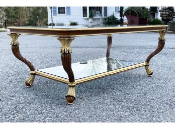 An Elegant Parcel-Gilt Neoclassical Coffee Table By Maitland-Smith