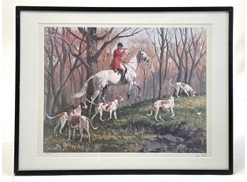 An Original Signed And Numbered Foxhunting Lithograph By Sam Savitt