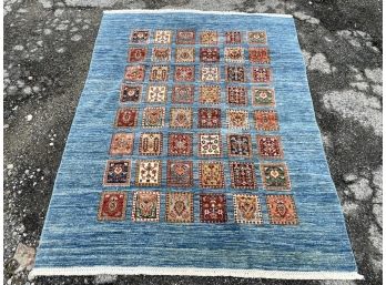 A Vintage Fine Hand Dyed And Knotted Wool Rug From Afghanistan