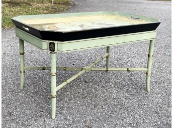 A Hand Painted Coffee Table In Chinoiserie Style By Maitland-Smith