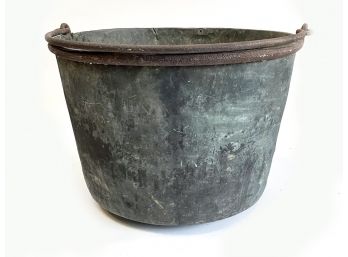 A Very Large Antique Copper Cauldron