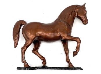 A Vintage Cast Aluminum Mailbox Topper, Metal Replica Of Breyer Family Arabian Stallion