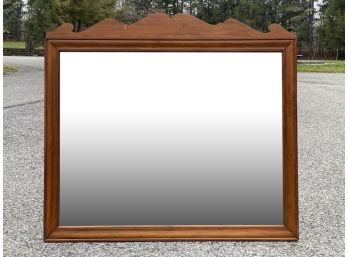 A Vintage Scrolled Pine Mirror