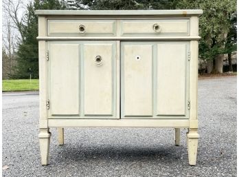 A Vintage Painted Wood Commode In Louis XVI Style