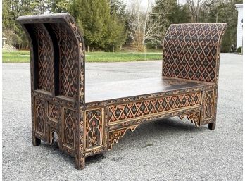 A Stunning Hand Painted Near-East Asian Bench