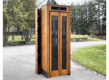 A Vintage Art Deco Wood Phone Booth - Exterior Restored - Originally From NYC