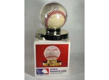 #50 Authentic Autographed Signed Baseball In Case By Wade Boggs
