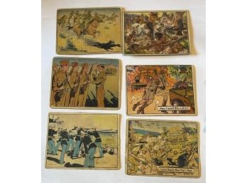 #128 Lot 6 Vintage War Scene Trading Cards