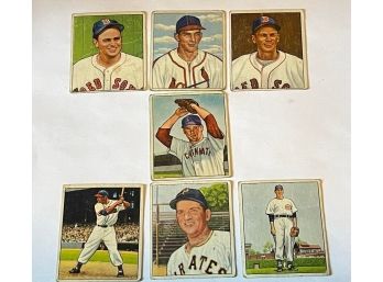 #54 Lot 7 Vintage Baseball Cards Fair/poor Condition