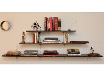 Three Bookshelves Including Books, Murano Figurine And Sculptures