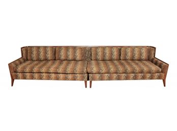 Mid-Century Two Section Single Cushion Couch In A Mod Fabric