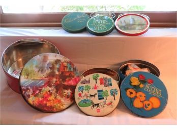 Vintage Tins With Sewing Supplies