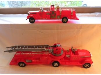 Two  Plastic Fire Trucks