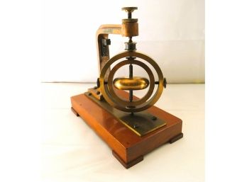 Antique Gyroscope J.W. Queen & Co. Wood Base