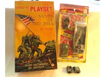 Sands Of Iwo Jima Mini Play Set By Marx With Battlefield,  Tanks & Figurines