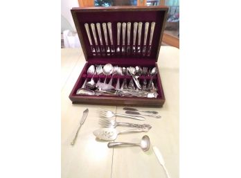 Mixed Lot Of Silver Plate Flatware In Box