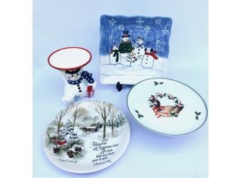 Decorative Holiday Plate Assortment - 4 Pieces